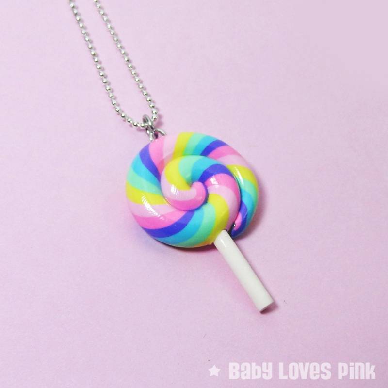 Pastell Regenbogen Lollipop Halskette | D2E3 Pastell Regenbogen Lollipop Halskette | D2E3 von BabyLovesPink