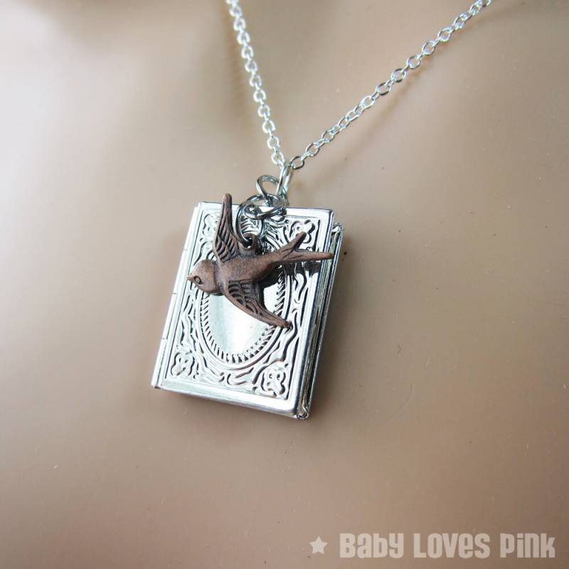 Schwalbe Vogel Locket Halskette - Foto Memoir, | R2G1 Schwalbe Vogel Locket Halskette - Foto Memoir, | R2G1 von BabyLovesPink