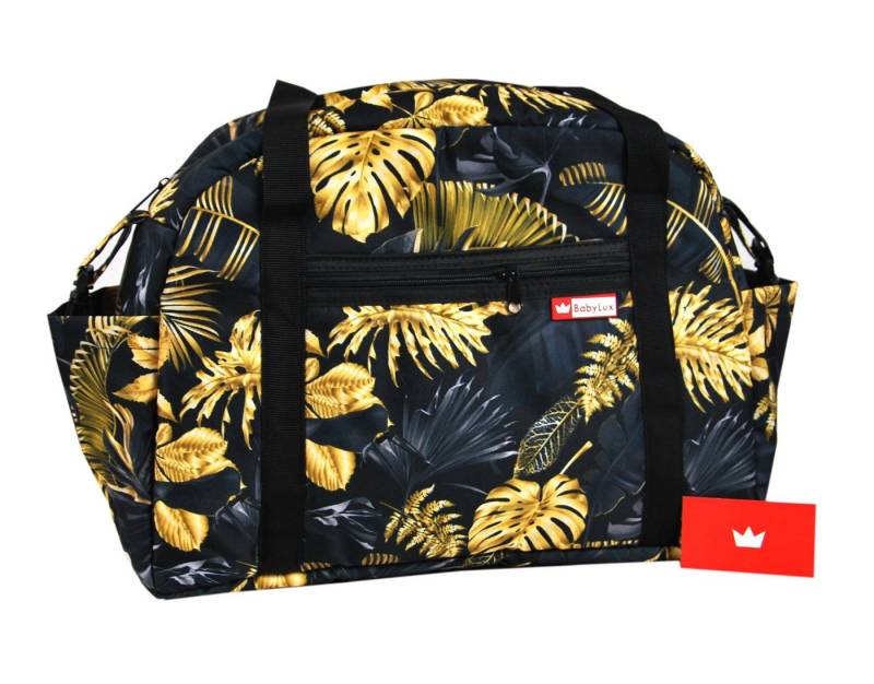 BabyLux Wickeltasche BabyLux Wickeltasche COLORFUL Kinderwagen Buggy Große Handtasche, 79. Schwarz + Gold von BabyLux