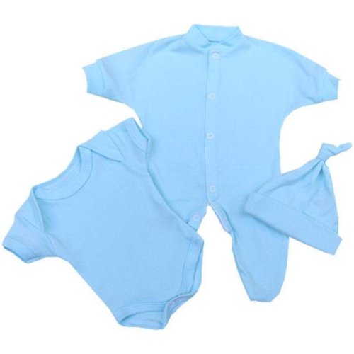 BabyPrem Baby Frühchen Kleine Frühgeborene Kleidung 3-teiliges Geschenkset 0-32cm WASSERBLAU P0 von BabyPrem