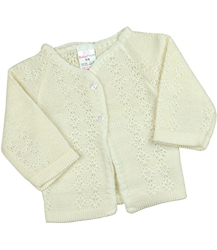 BabyPrem Babykleidung StrickJäckchen Pullover Weich Gestrickt 50-56cm Neugeborene Creme von BabyPrem