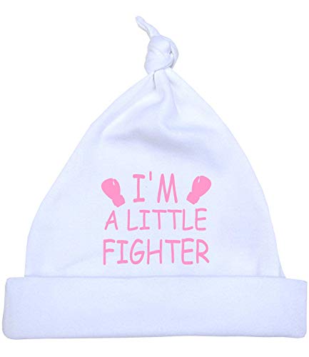 BabyPrem Frühchen Baby Hut Mütze Jungen Mädchen 'I'm a Little Fighter' 44-50cm ROSA P3 von BabyPrem