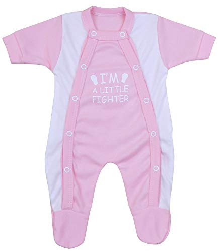 BabyPrem Frühchen Baby Kleidung Schlafanzüge Strampler Kleine Kämpfer 32-38cm ROSA 0.7-1.6kg von BabyPrem