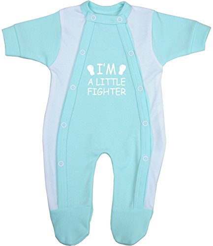 BabyPrem Frühchen Baby Kleidung Schlafanzüge Strampler Kleine Kämpfer 44-50cm WASSERBLAU 2.5-3.4kg von BabyPrem
