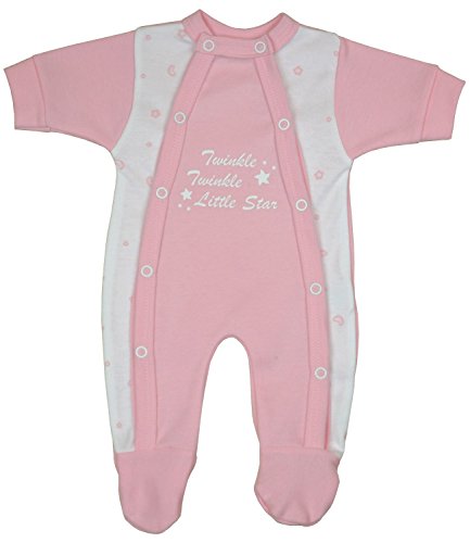 BabyPrem Frühchen Baby Kleidung Schlafanzüge Strampler Kleiner Sterne 38-44cm ROSA 1.6-2.5Kg von BabyPrem