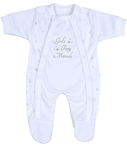 BabyPrem Frühchen Baby Schlafanzug Taufe Gott Kleidung Neue 'God's Tiny Miracle' 38-44cm von BabyPrem