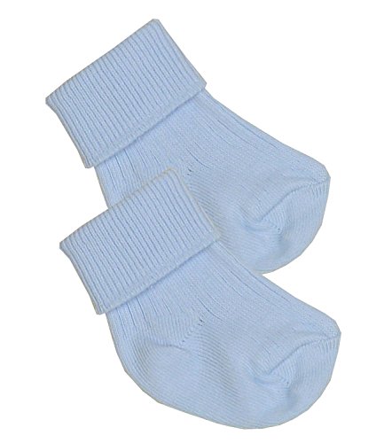 BabyPrem Frühchen Baby Söckchen Baumwollreiches Einfarbige Blau 44cm 1.5-5.5lbs 000 Eur 10-12 von BabyPrem