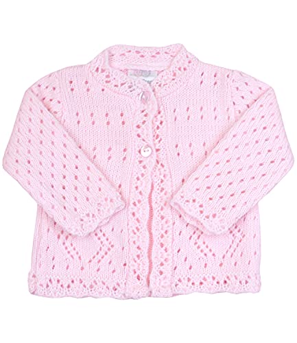 BabyPrem Frühchen Babykleidung StrickJäckchen Pullover Spitzen Mädchen Unisex 38-44cm ROSA PREM 2 von BabyPrem