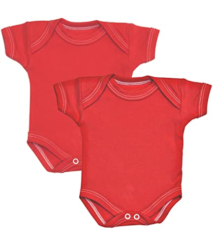 BabyPrem Frühchen Frühgeborene Baby Kleidung 2 Bodies Body Jungen Mädchen 0-32cm 2 Rot von BabyPrem