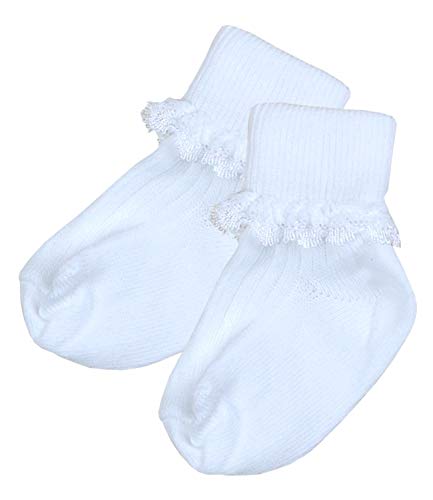 BabyPrem Frühchen Socken Mädchen Spitzentop 1.5-5.5lbs 44cm Eur 10-12 000 Weiß von BabyPrem