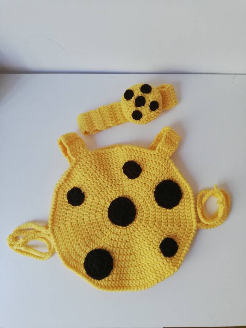 Baby Set Kostüm Chocolate Chip Cookie Schokokeks Schokolade Schoko Keks Donut Waffel Und Haarband Mit Deko Chips von BabySmileShop
