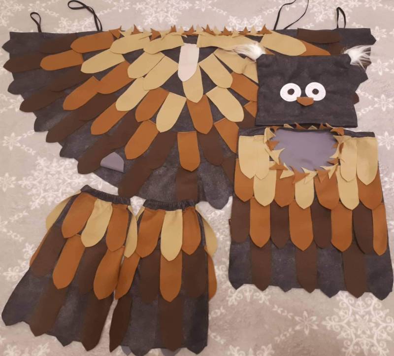 Fasching Kostüme Vogel Eule Eulin in Braun Und Grau von BabySmileShop