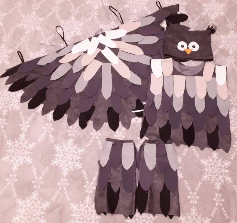 Fasching Kostüme Vogel Eule Eulin in Braun Und Grau von BabySmileShop