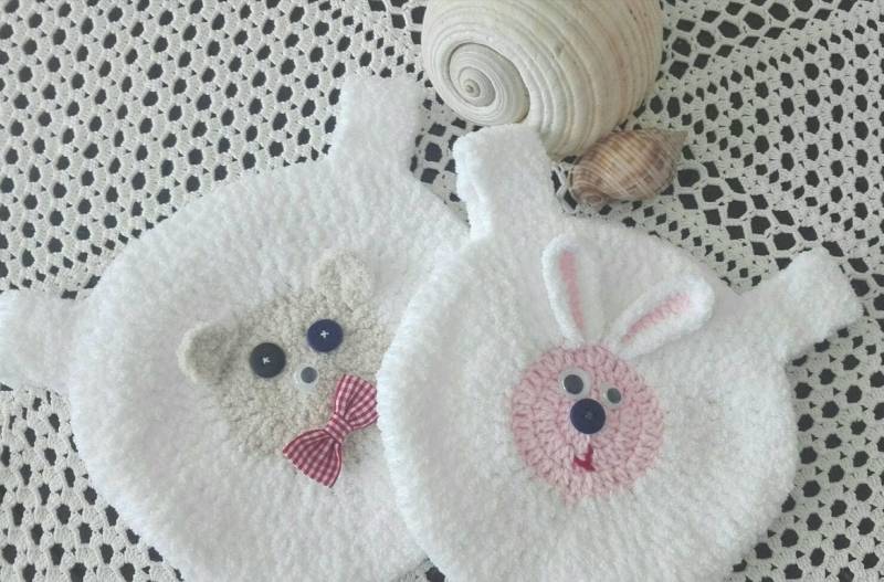 Restposten Kuschelige Flauschige Runde Babyweste Bär Hase von BabySmileShop