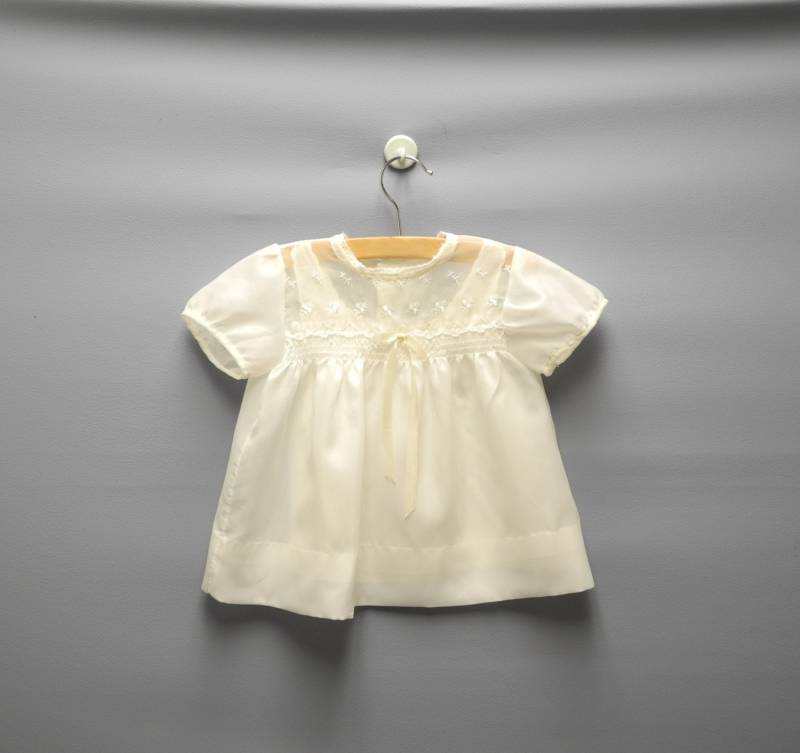 Vintage 50Er Jahre Baby Kleid Set, Creme Bestickt - Grösse 3-6 Monate von BabyTweeds