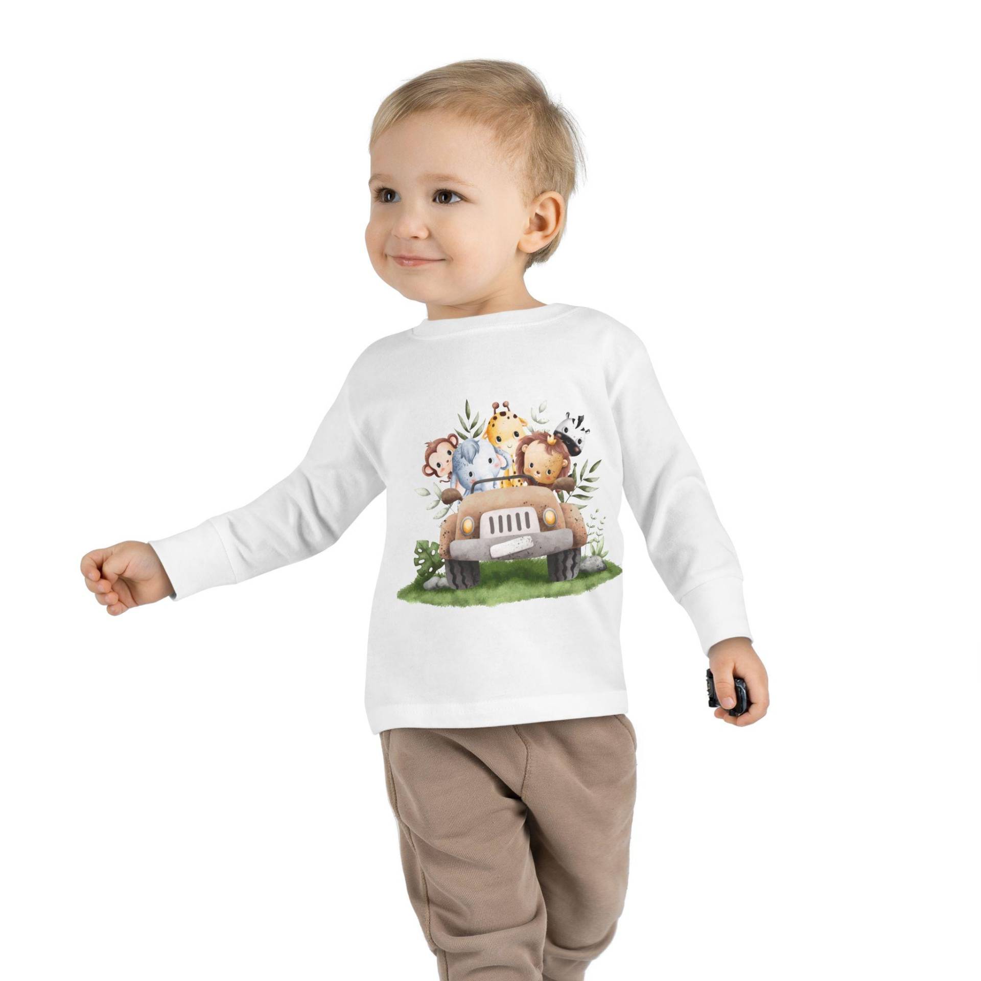 Safari Tiere Kleinkind Langarm T-Shirt, Kinder Grafik Shirt von BabyVi