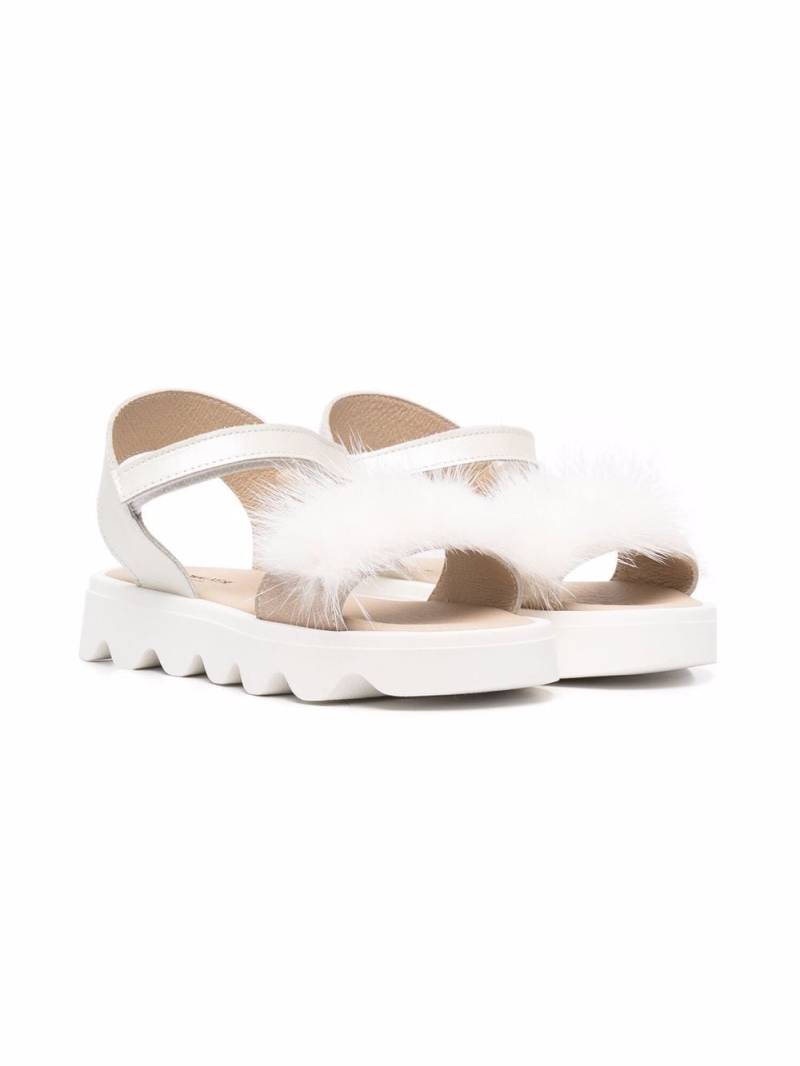 BabyWalker Sandalen mit Faux Fur - Nude von BabyWalker