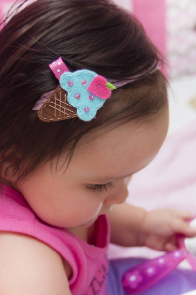 Eis Waffel Haarspange, Baby Haar Clippies, Mädchen Blau Clippie von BabyWhatKnots