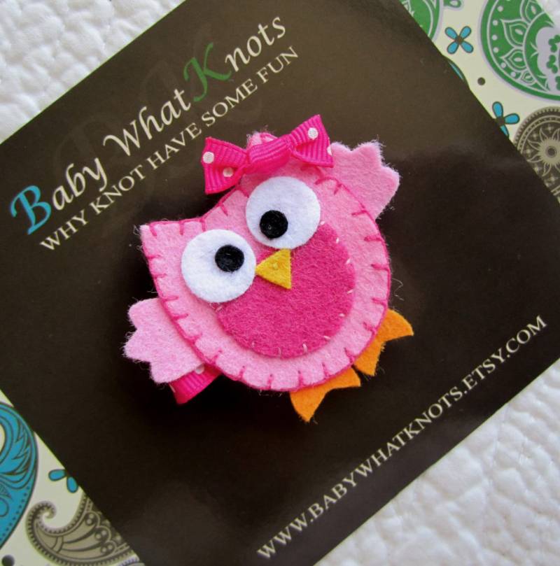 Eulen-Haarspange, Baby-Haarspange, Mädchen-Haarspange - Fly Away Owl Hair Clippie von BabyWhatKnots