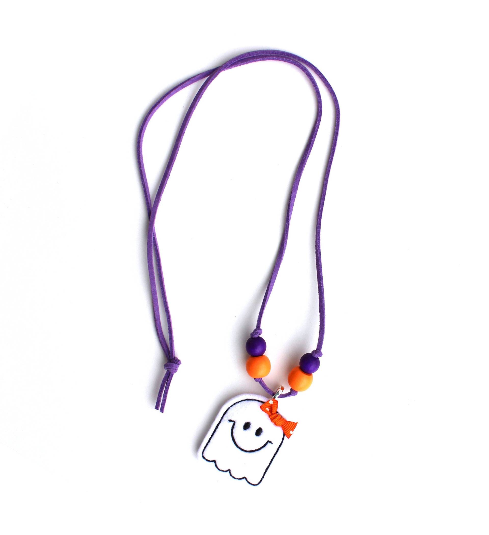 Gespenst Halskette, Halloween Kinder Kleine Mädchen Schmuck, Mitbringsel, Geburtstag Party Favor, Filz Kleinkind Halskette von BabyWhatKnots