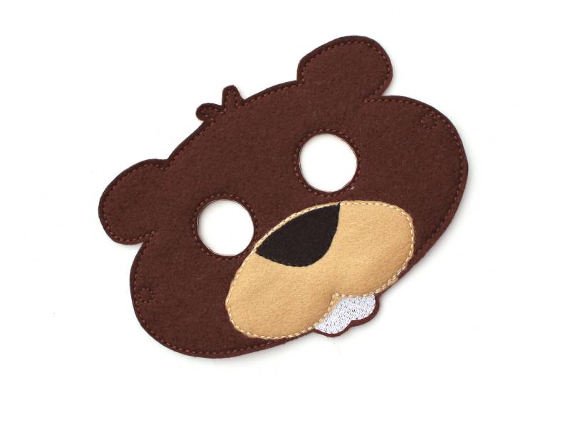 Kinder Beaver Maske, Kostüm, Wald, Filz Gesichtsmaske, Tiermaske, Halloween-Kostüm, Rollenspiel, Ankleiden, Partygeschenke von BabyWhatKnots