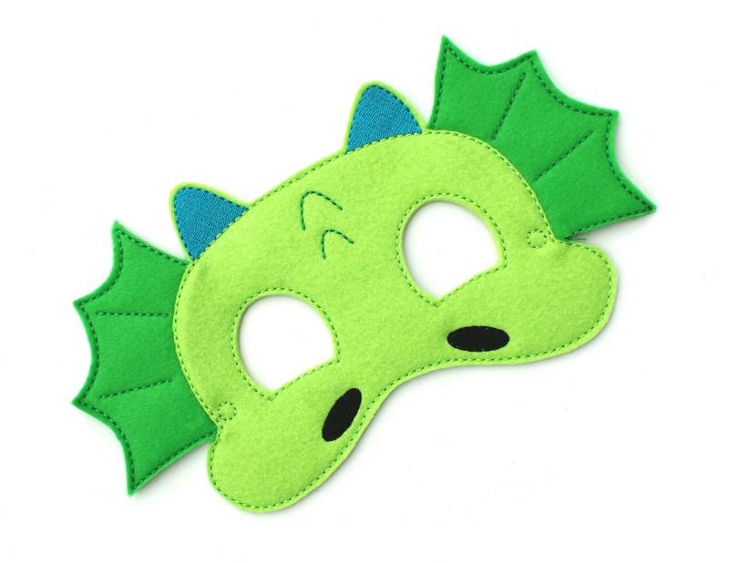Kinder Drachen Maske, Drachenkostüm, Dinosaurier, Filzmaske, Gesichtsmaske, Tiermaske, Halloween-Kostüm, Rollenspiel, Anziehen, Partygeschenke von BabyWhatKnots