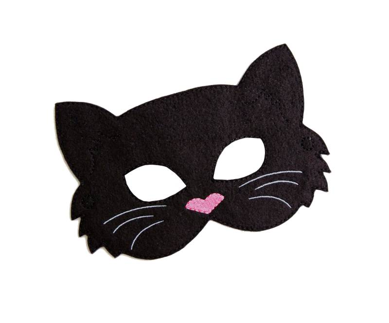 Kinder Katzen Maske, Schwarze Katze Kostüm, Filz Gesichtsmaske, Tiermaske, Halloween-Kostüm, Pretend Play, Anzieh, Partygeschenke, Kostüm von BabyWhatKnots