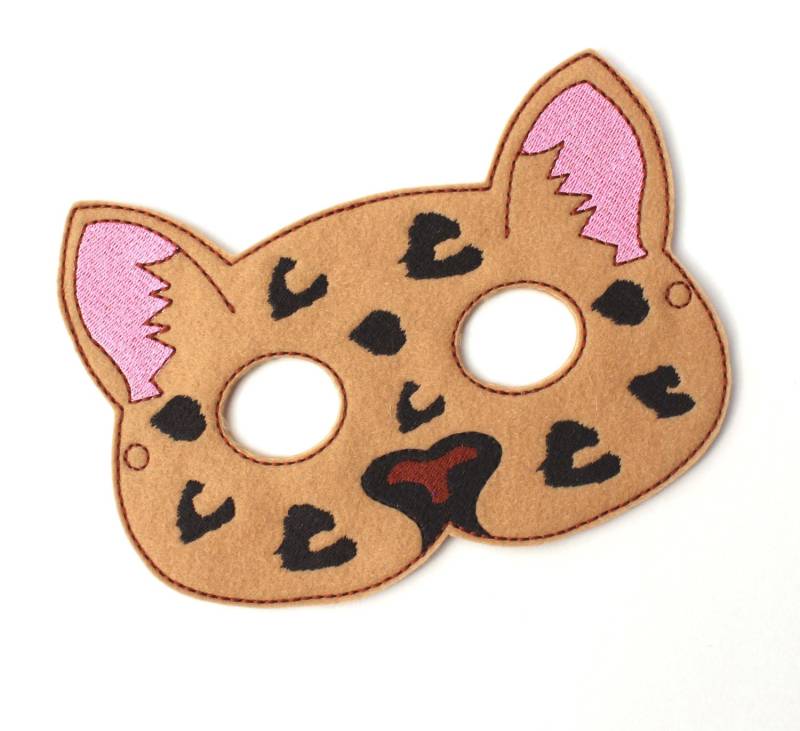 Kinder Leopard Maske, Pony, Gepard, Kostüm, Filz Gesichtsmaske, Tiermaske, Halloween-Kostüm, Rollenspiel, Anziehen, Partygeschenke von BabyWhatKnots
