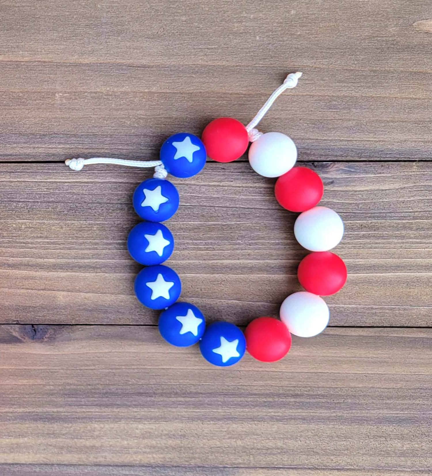 Patsch Schmuck, Armband Flagge, Schmuck Verstellbar, 4. Juli Halskette, Kleinkind Kleine Mädchen Favor von BabyWhatKnots