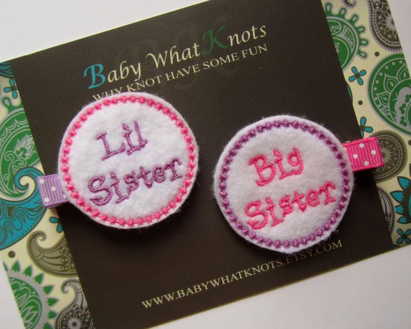 Pick 1 Große Schwester Kleine Haarspange Set, Neue Haarspangen, Mädchen Haarspange, Hcsis01 von BabyWhatKnots