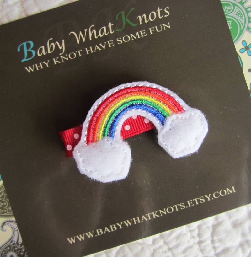 Regenbogen Haarspange, Primärfarben Baby Mädchen Hcrainbow02 von BabyWhatKnots