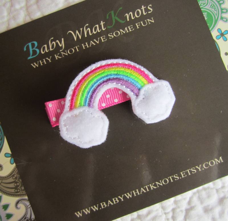 Regenbogen Haarspange, Pastellfarben Baby Mädchen Hcrainbow03 von BabyWhatKnots