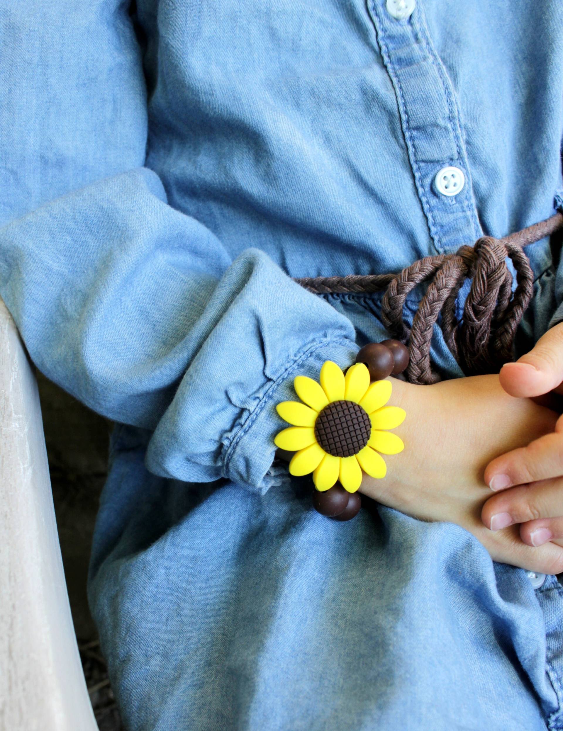 Sonnenblume Armband, Kleinkind Schmuck, Herbst Halskette, Kleine Mädchen Mitbringsel, Geburtstag Schmuck Set, Halskette von BabyWhatKnots