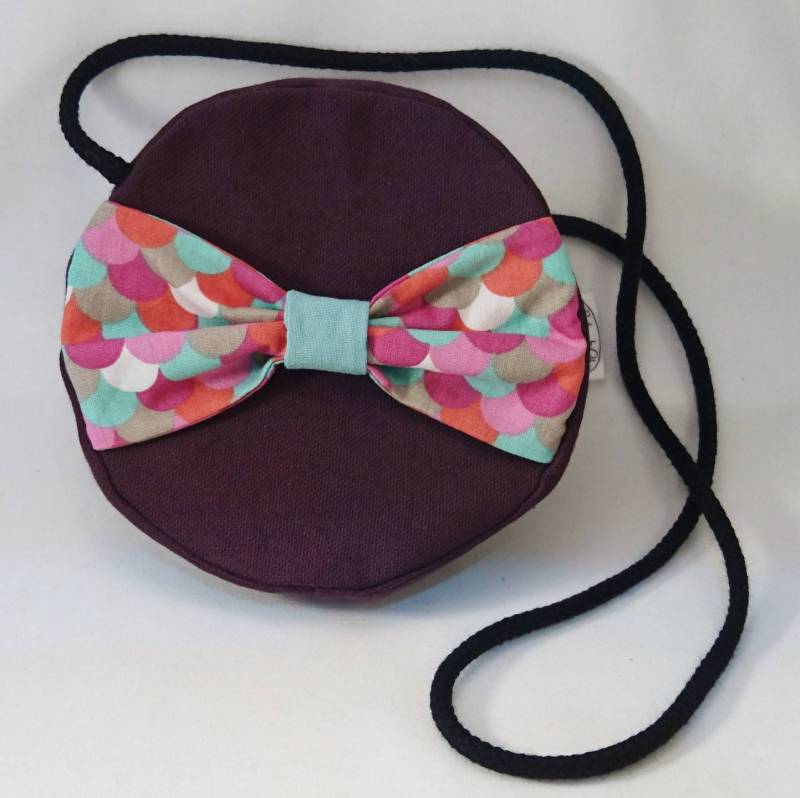 Tasche/Kind Mädchen Runde Pflaume Und Handtasche Muster Waagen von Babydoly