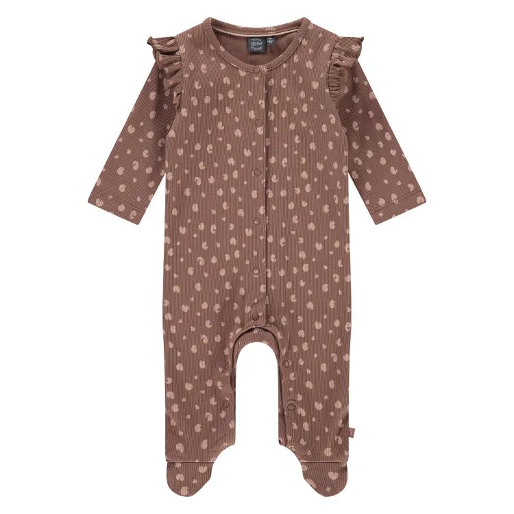 Babyface Anzug Overall Schlafanzug mit Füßchen Mädchen Winter braun von Babyface