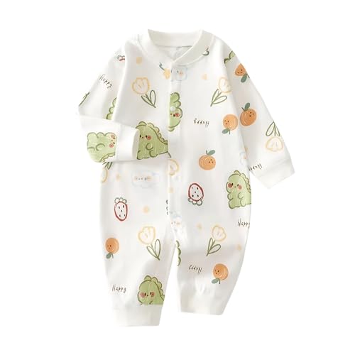 Babyfond Baby Bodysuit, Neugeborenes Baby Warme Baumwolle Bodysuit, Kids Baby-Jungen 100% Baumwolle Kleinkind Homewear verdickt Frühling (Grün, 1-3 Months) von Babyfond