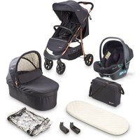 babyGO Kombikinderwagen 3 in 1 Black Rosegold von Babygo