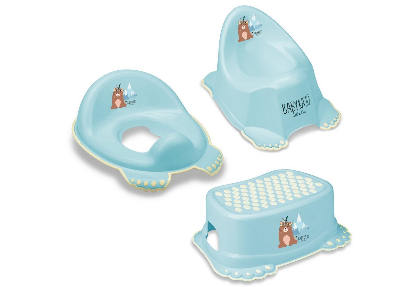 Babykajo Töpfchen, (Set, 3-tlg), Baby Topf, Toilettentrainer, Hocker - TÜV Rheinland geprüft! von Babykajo