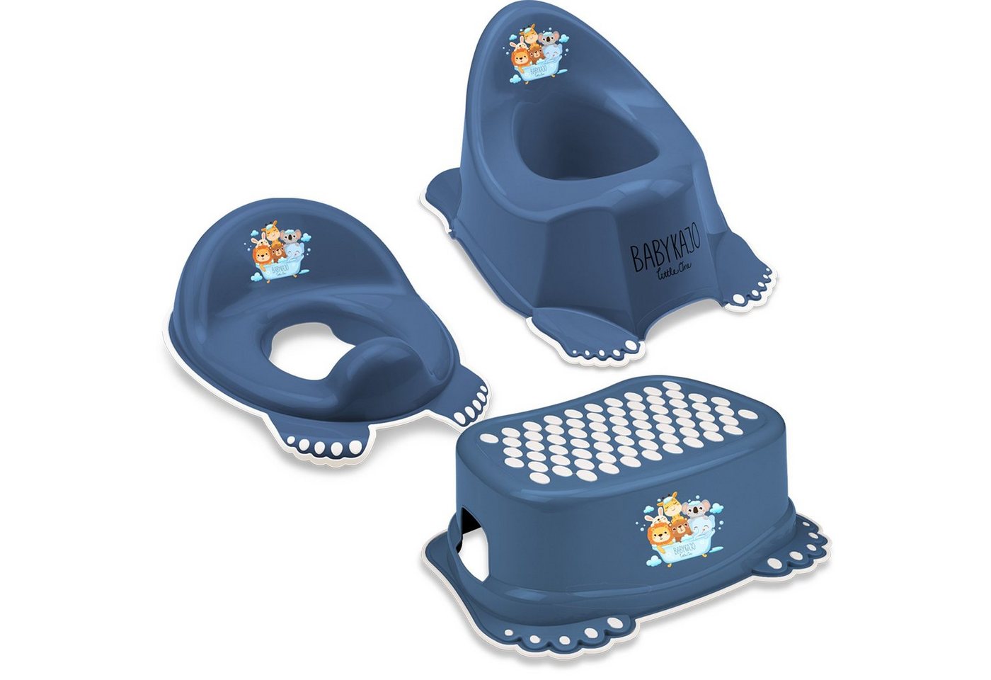 Babykajo Töpfchen, (Set, 3-tlg), Baby Topf, Toilettentrainer, Hocker - TÜV Rheinland geprüft! von Babykajo