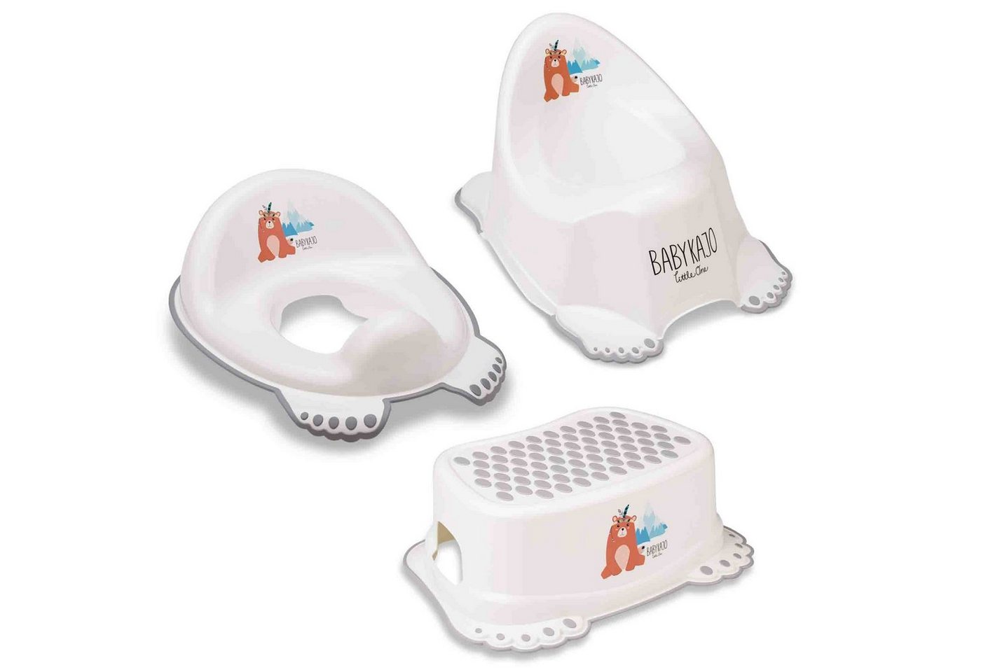 Babykajo Töpfchen, (Set, 3-tlg), Baby Topf, Toilettentrainer, Hocker - TÜV Rheinland geprüft! von Babykajo