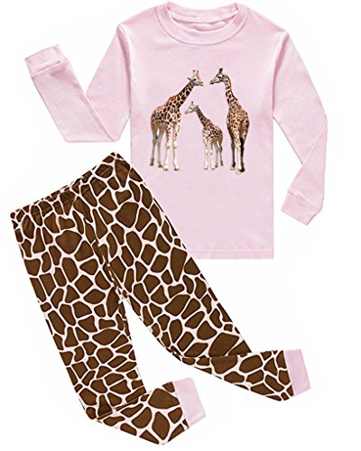 Babylike Pyjama für kleine Mädchen, Nachtwäsche, Schlafanzug, 100 % Baumwolle, Kleidung für Kleinkinder und Kinder, giraffe, 4-5 Jahre von Babylike