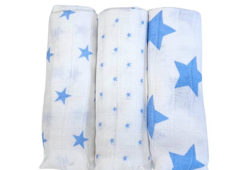 Babymajawelt Stoffwindeln Baby Mullwindeln "Stars" 80x80 cm 3er Pack, Premium Spucktücher (Starter Set, 3-St., Packung), Made in Europe, Sterne, besonders hautfreundlich und atmungsaktiv von Babymajawelt