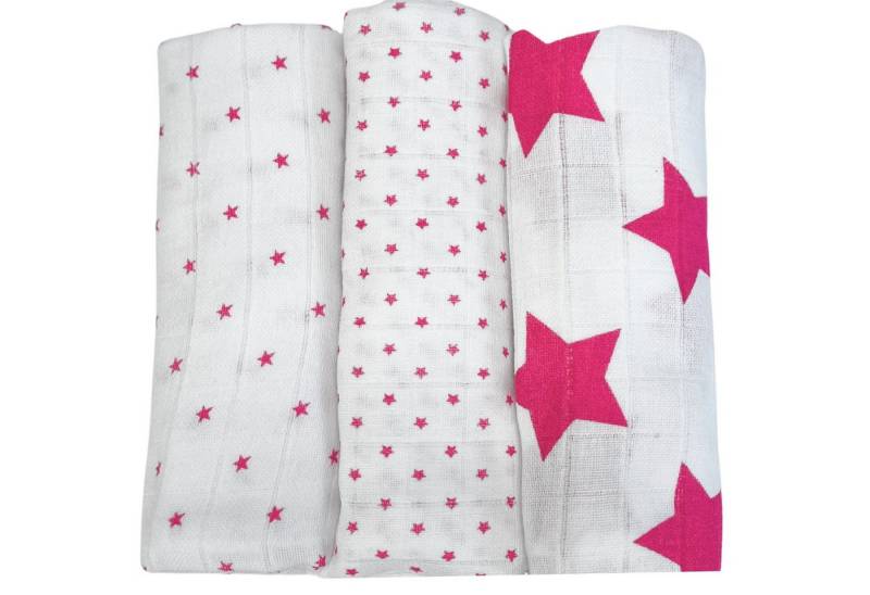 Babymajawelt Stoffwindeln Baby Mullwindeln "Stars" 80x80 cm 3er Pack, Premium Spucktücher (Starter Set, 3-St., Packung), Made in Europe, Sterne, besonders hautfreundlich und atmungsaktiv von Babymajawelt