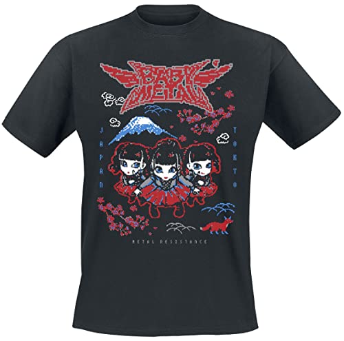 Babymetal Pixel Tokyo Männer T-Shirt schwarz S 100% Baumwolle Band-Merch, Bands von Babymetal