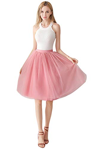 Babyonlinedress Damenrock Tüllrock Elasthan Band Tutu 50er Karneval Tanzkleid Unterkleid Crinoline Petticoat für Rockabilly Kleid, Altrosa-1, One Size / Einheitsgröße von BABYONLINE D.R.E.S.S.