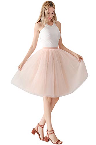 Babyonlinedress Damenrock Tüllrock Elasthan Band Tutu 50er Karneval Tanzkleid Unterkleid Crinoline Petticoat für Rockabilly Kleid, Pfirsich, One Size / Einheitsgröße von BABYONLINE D.R.E.S.S.