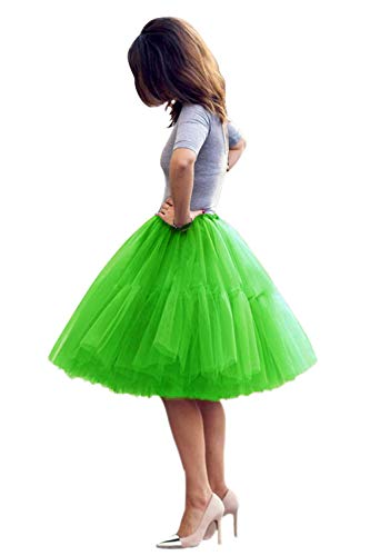 Tüllrock Damen Tutu Skirt 5 Lage Petticoat Ballettrock Unterrock Pettiskirt Grün von BABYONLINE D.R.E.S.S.