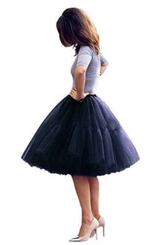 BABYONLINE D.R.E.S.S. Tüllrock Damen Tutu Skirt 5 Lage Petticoat Ballettrock Unterrock Pettiskirt Navyblau von BABYONLINE D.R.E.S.S.