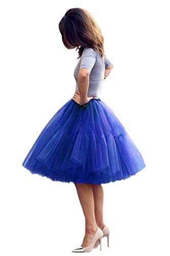 Tüllrock Damen Tutu Skirt 5 Lage Petticoat Ballettrock Unterrock Pettiskirt Royalblau von BABYONLINE D.R.E.S.S.