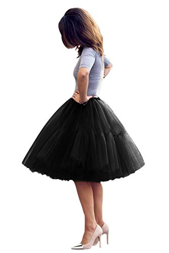 BABYONLINE D.R.E.S.S. Tüllrock Damen Tutu Skirt 5 Lage Petticoat Ballettrock Unterrock Pettiskirt Schwarz von BABYONLINE D.R.E.S.S.